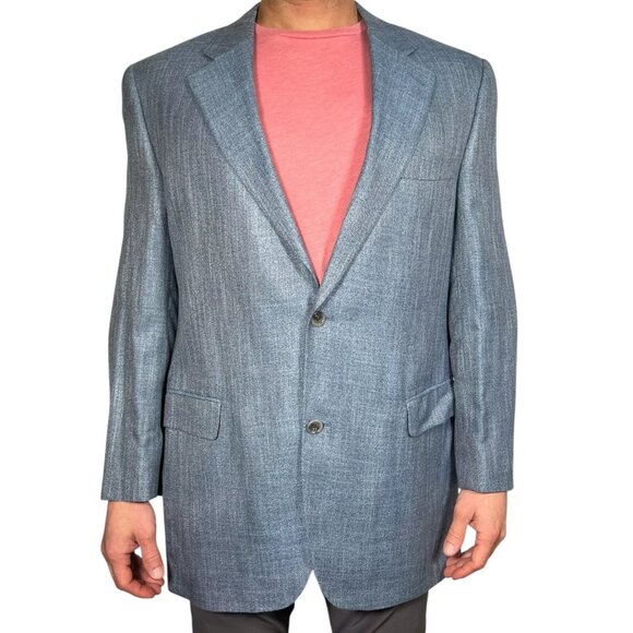 Jack Victor Other - Jack Victor Valtuwood SPJ Mens Gray Single Breasted Two Button Blazer Size 44 L